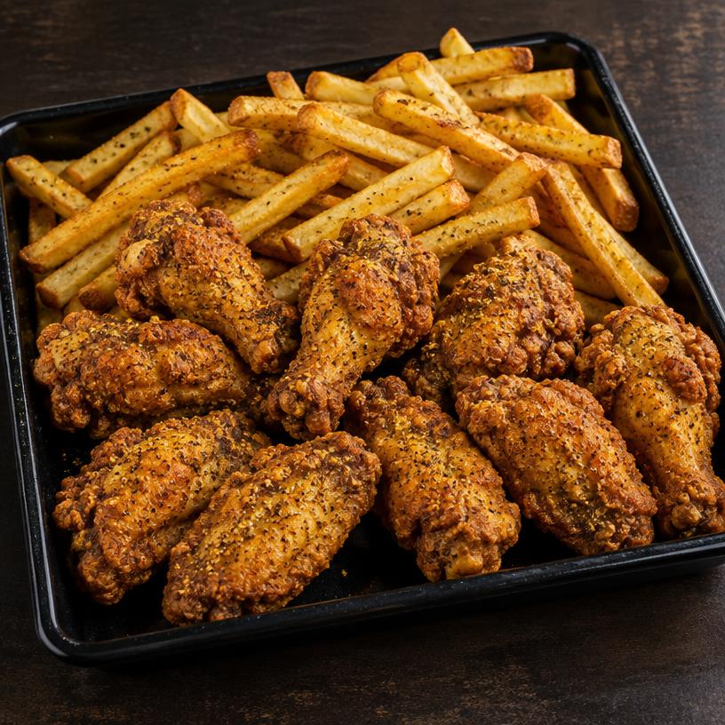 10pc Flats & Drums Lemon Pepper Wings w/ Fries at Dubs Famous Fried Chicken